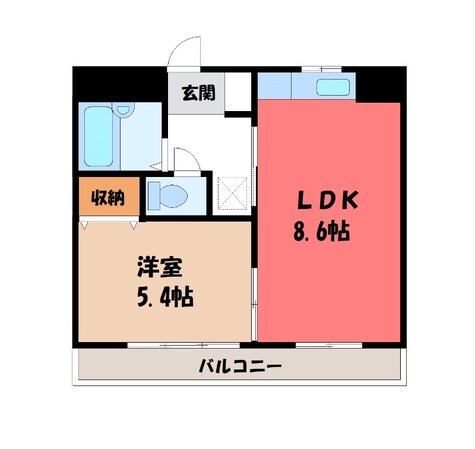 宇都宮駅 バス29分  関東自動車・竹林十文字下車：停歩2分 1階の物件間取画像